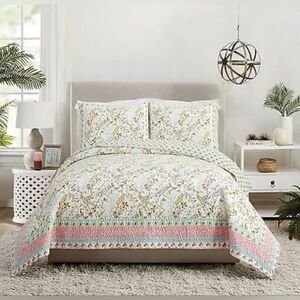 3pc Full/Queen Dena Home Sonnet Pink Reversible All Seasons Quilt